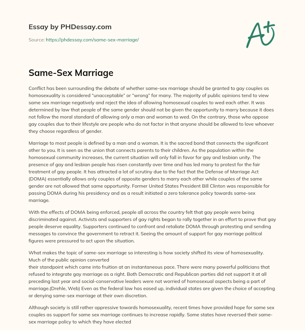 Same-Sex Marriage essay