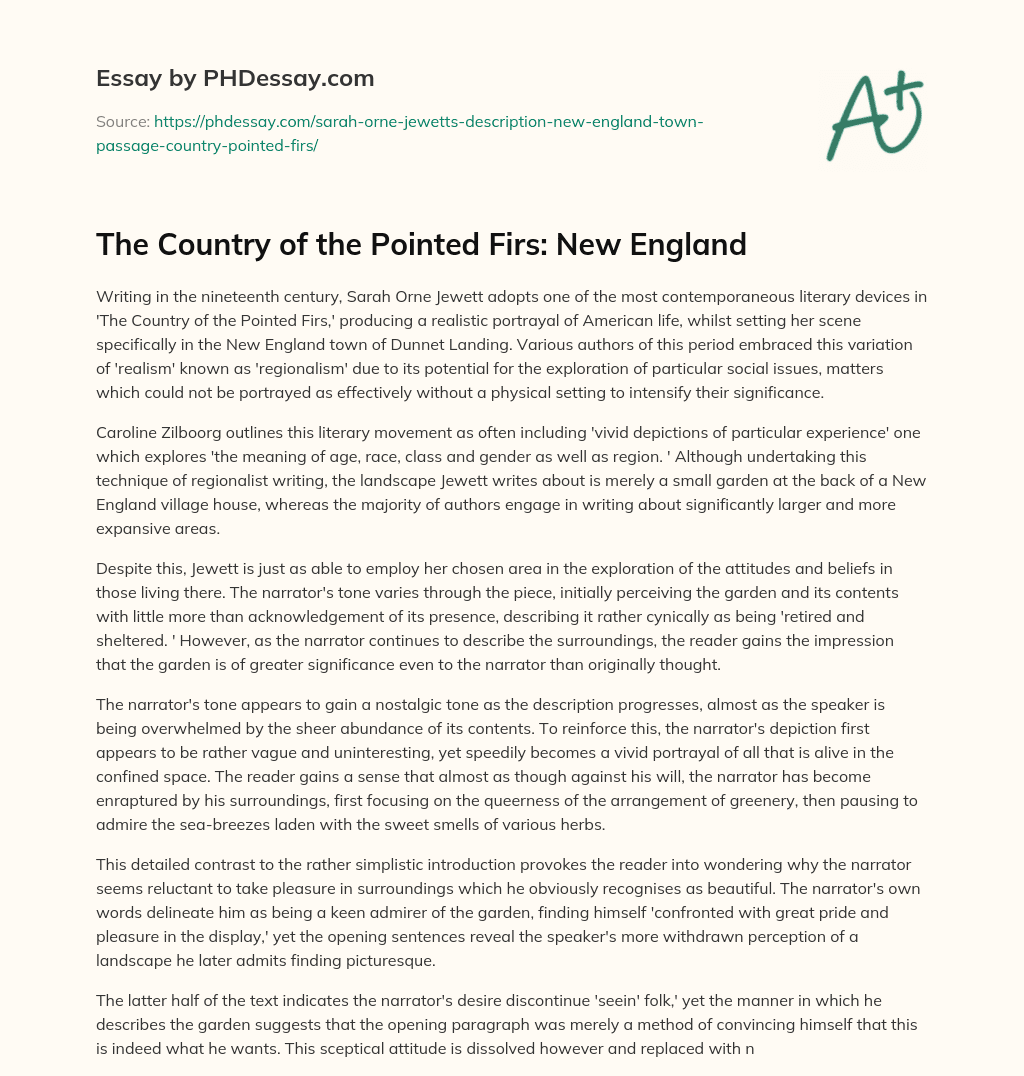 The Country of the Pointed Firs: New England essay