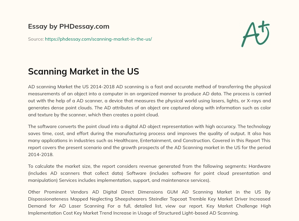 Scanning Market in the US essay