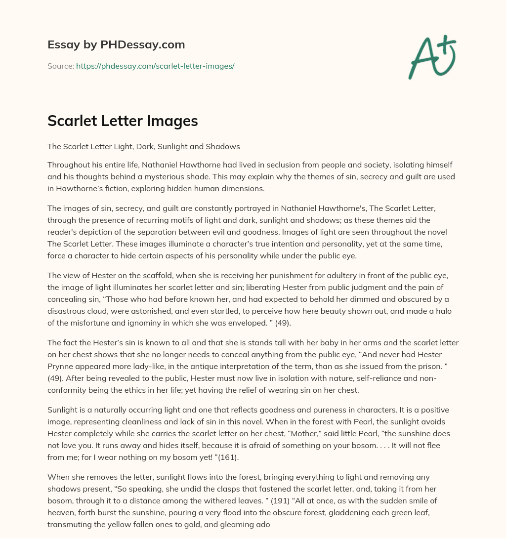 Scarlet Letter Images essay