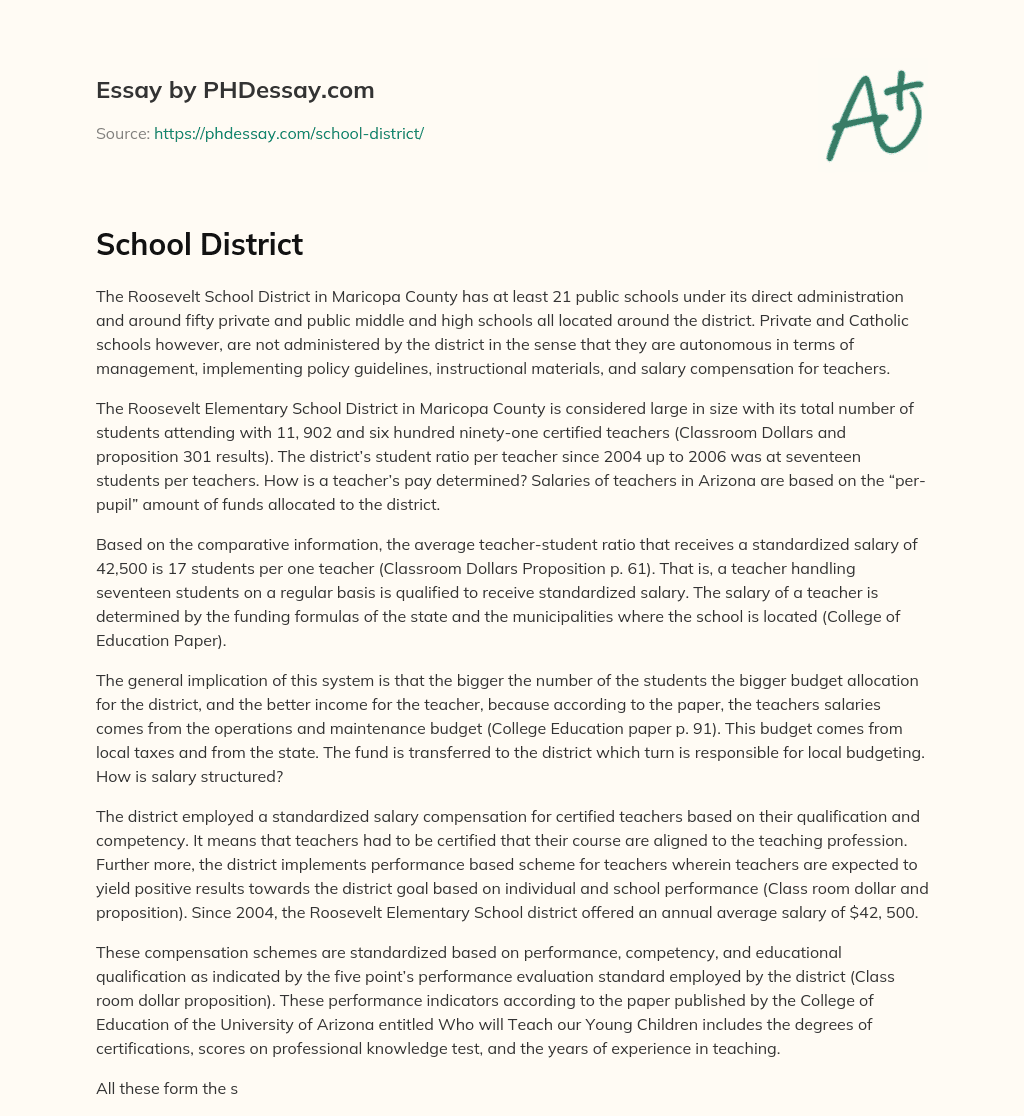 School District essay