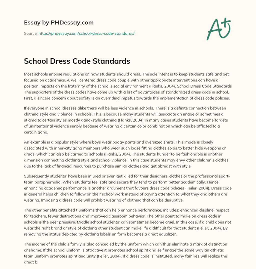 dress code essay colleges