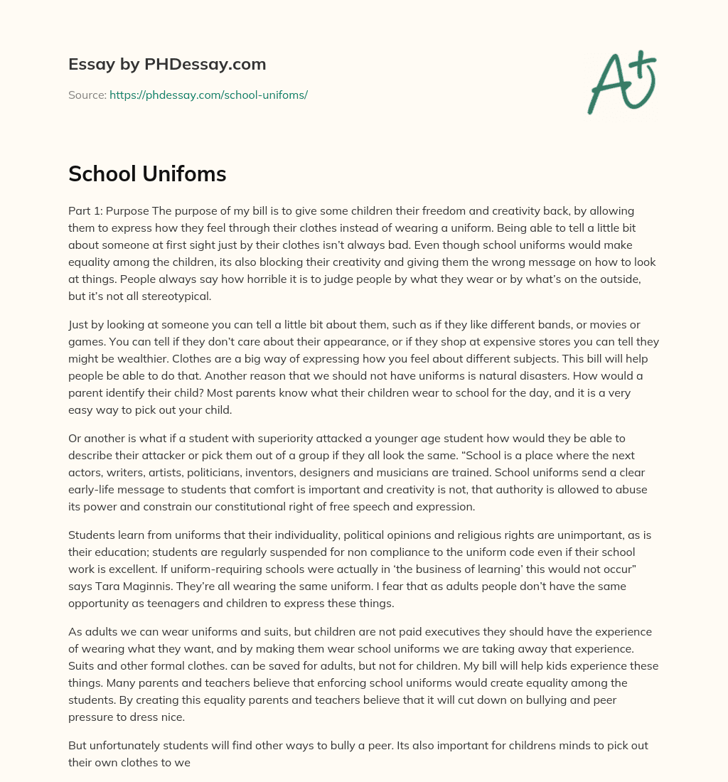 School Unifoms essay