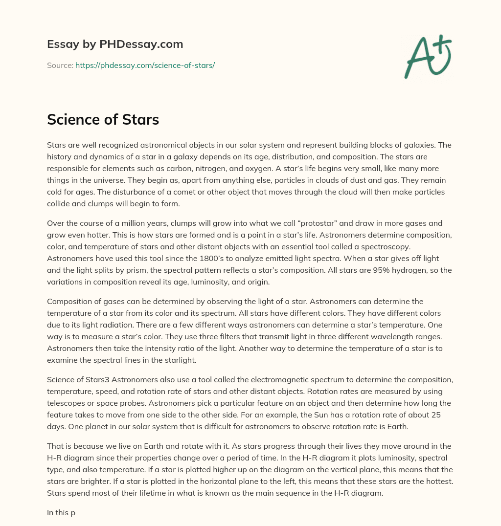 essay on beauty of stars