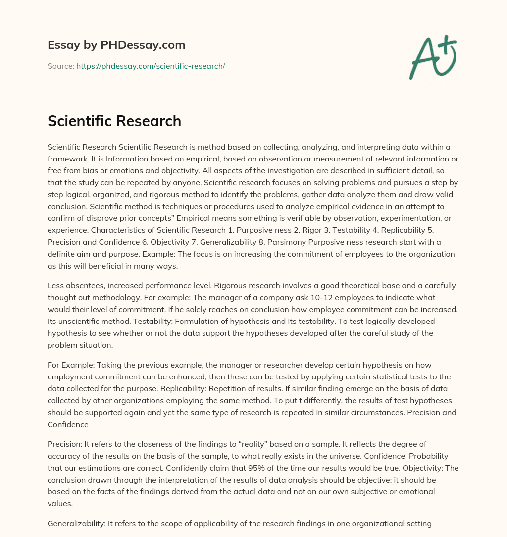 Scientific Research essay