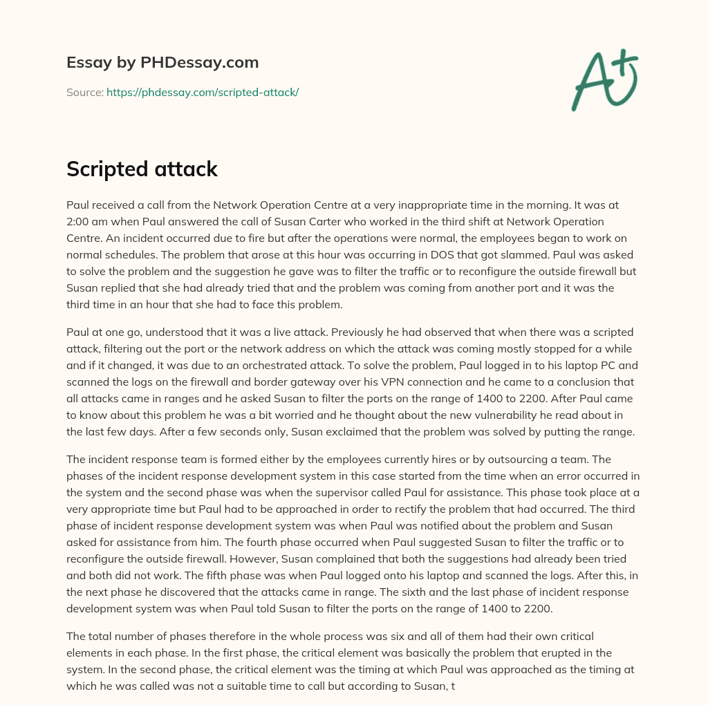 Scripted attack essay