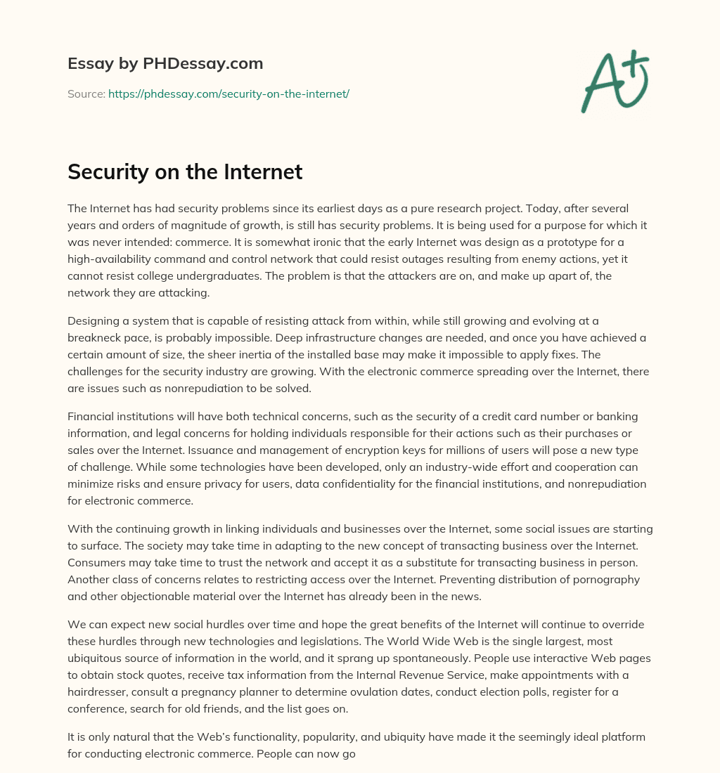 Security on the Internet essay