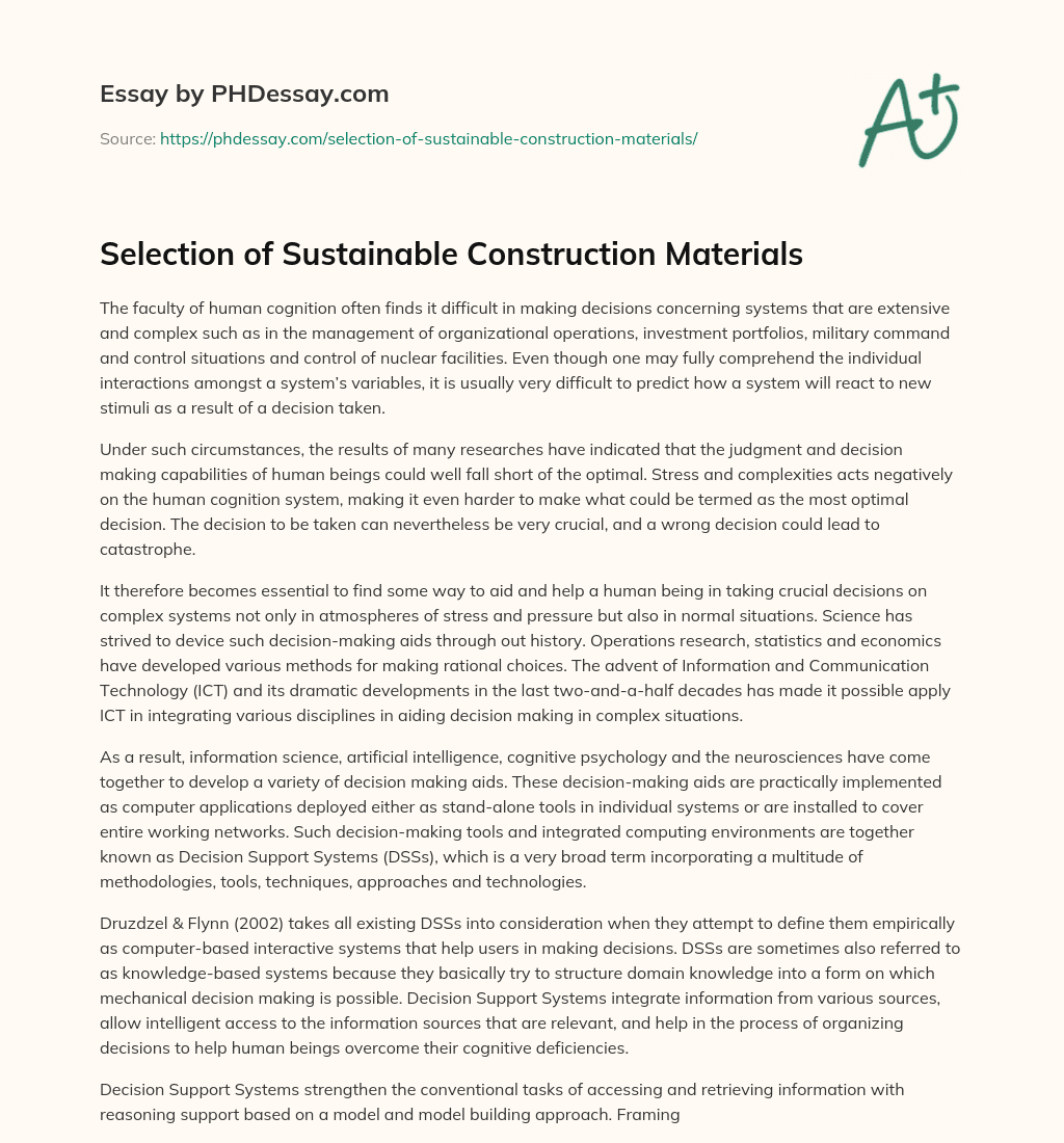 construction materials essay