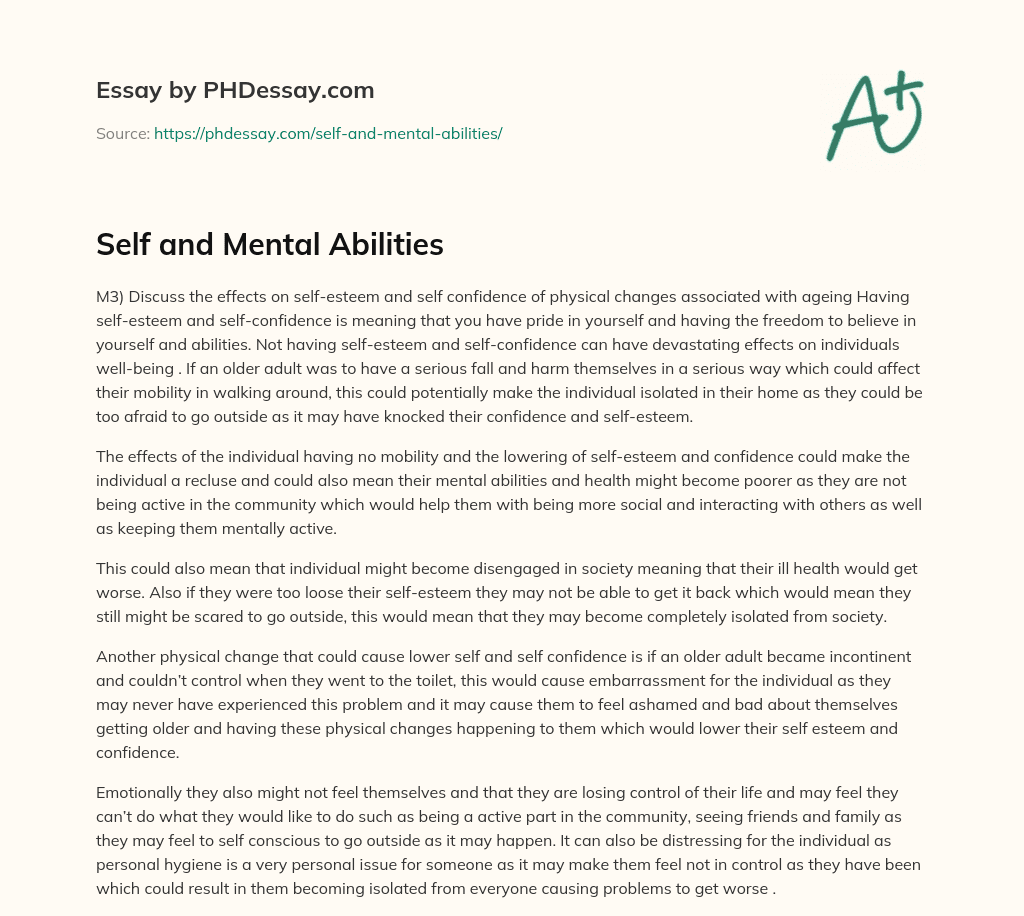 Self and Mental Abilities essay