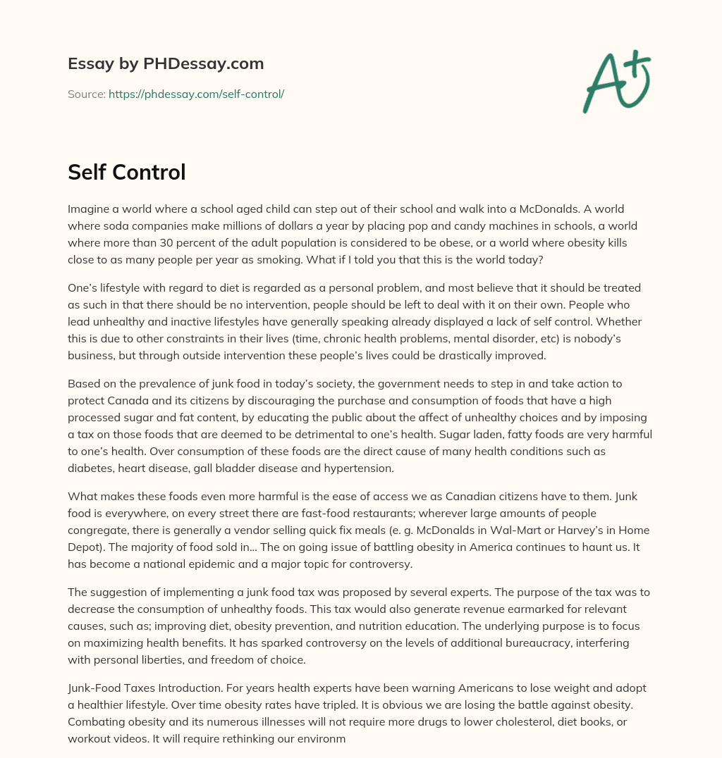 The Need for Government Intervention in the Fight Against Obesity essay