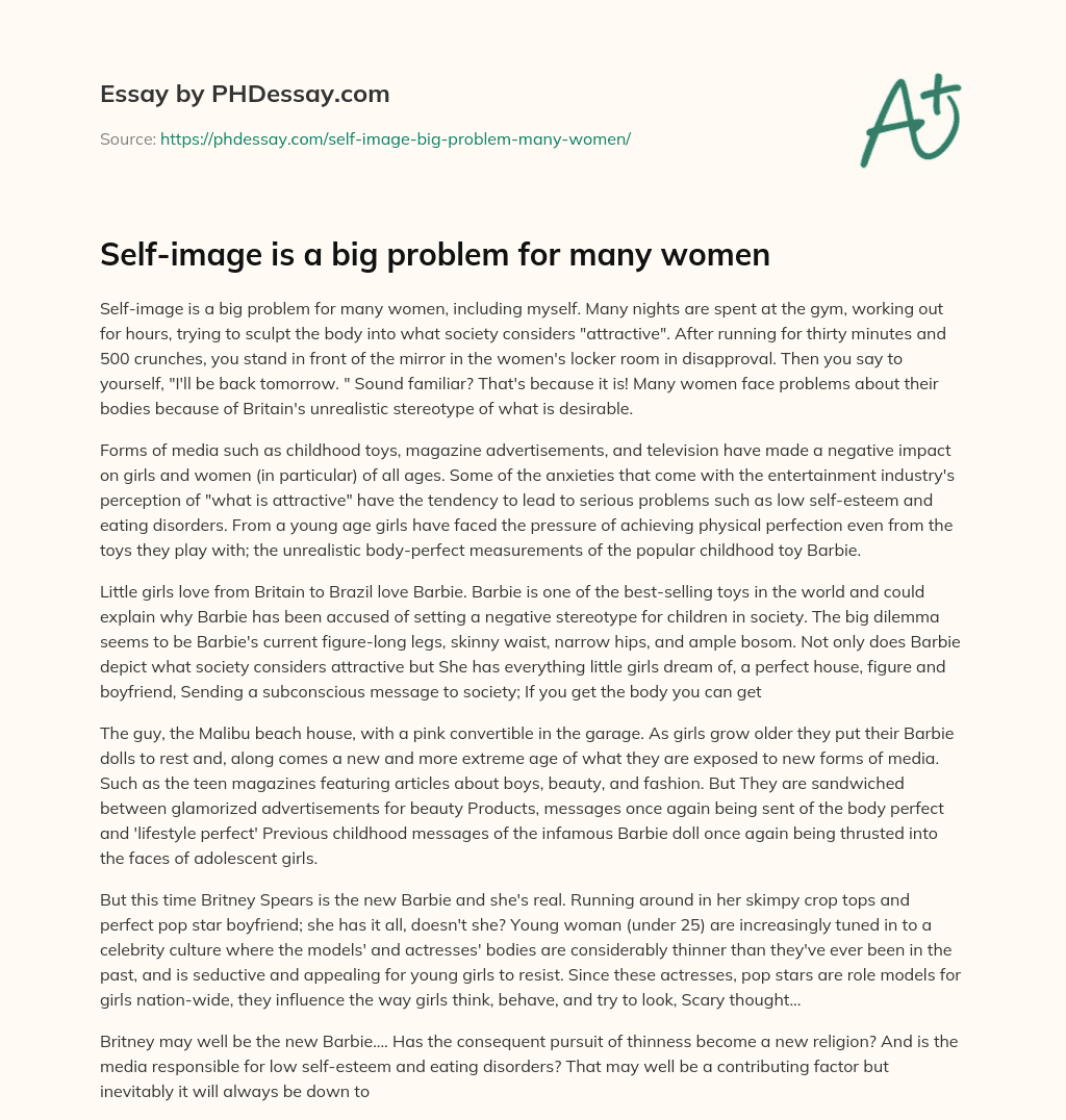 Self-image is a big problem for many women essay