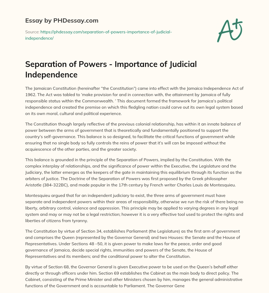essay on judicial independence