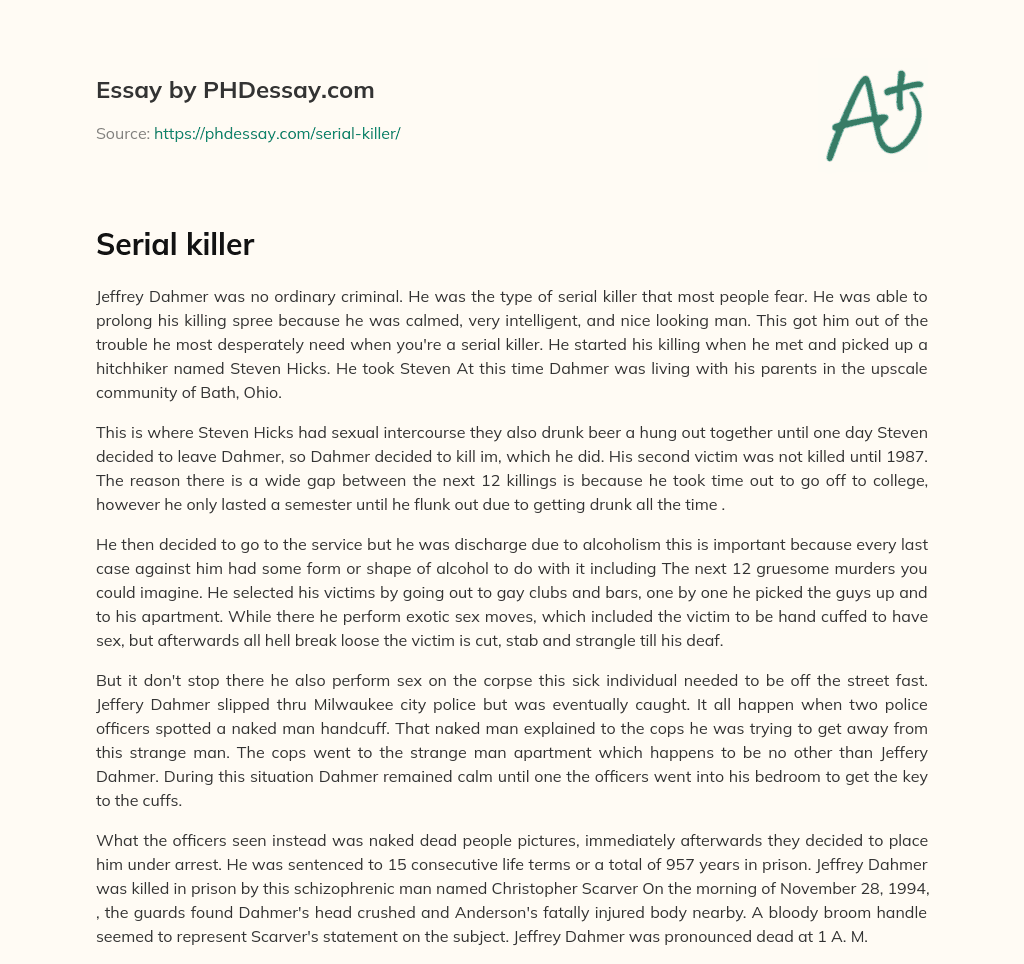 Serial killer essay
