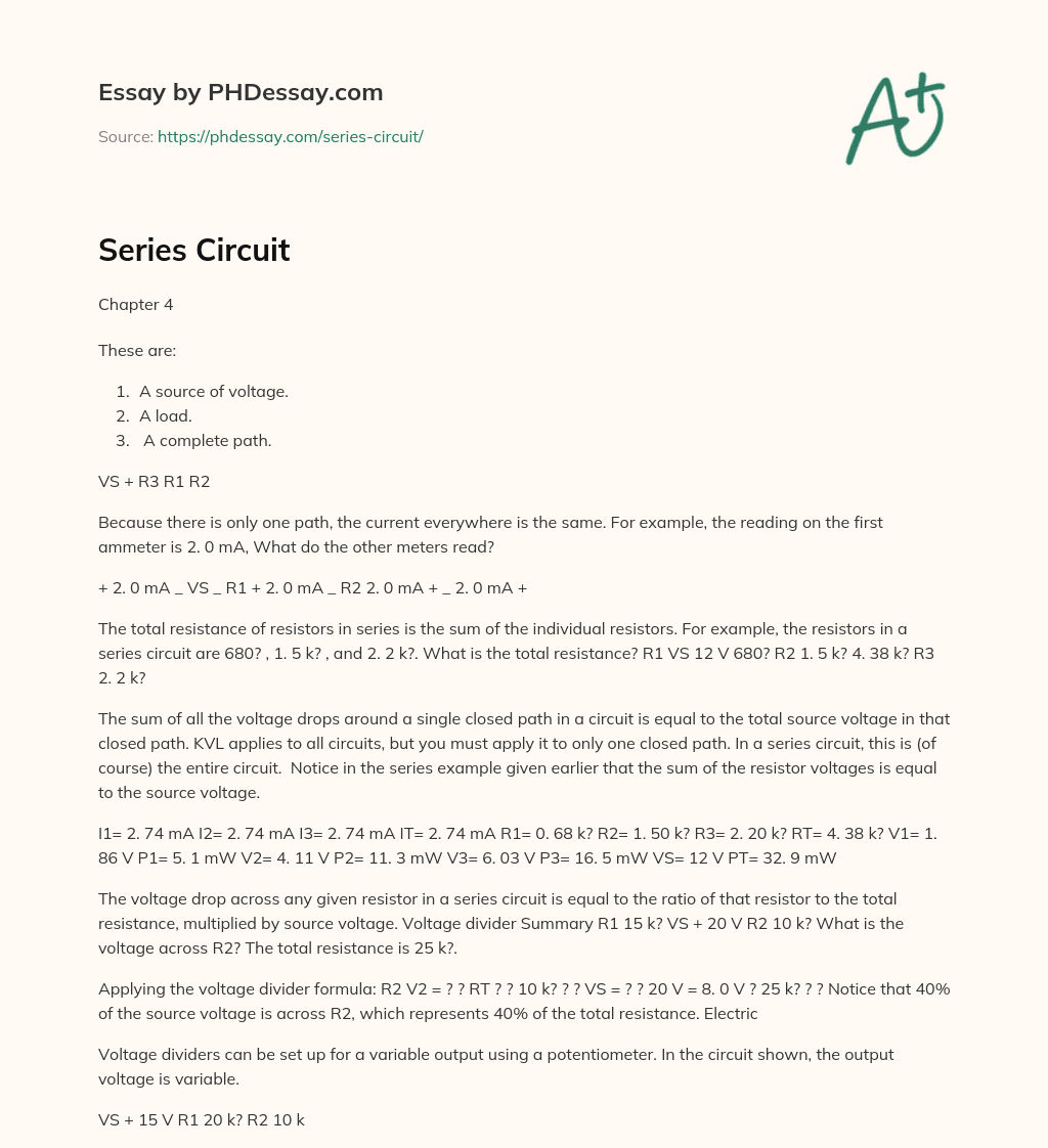 Series Circuit essay