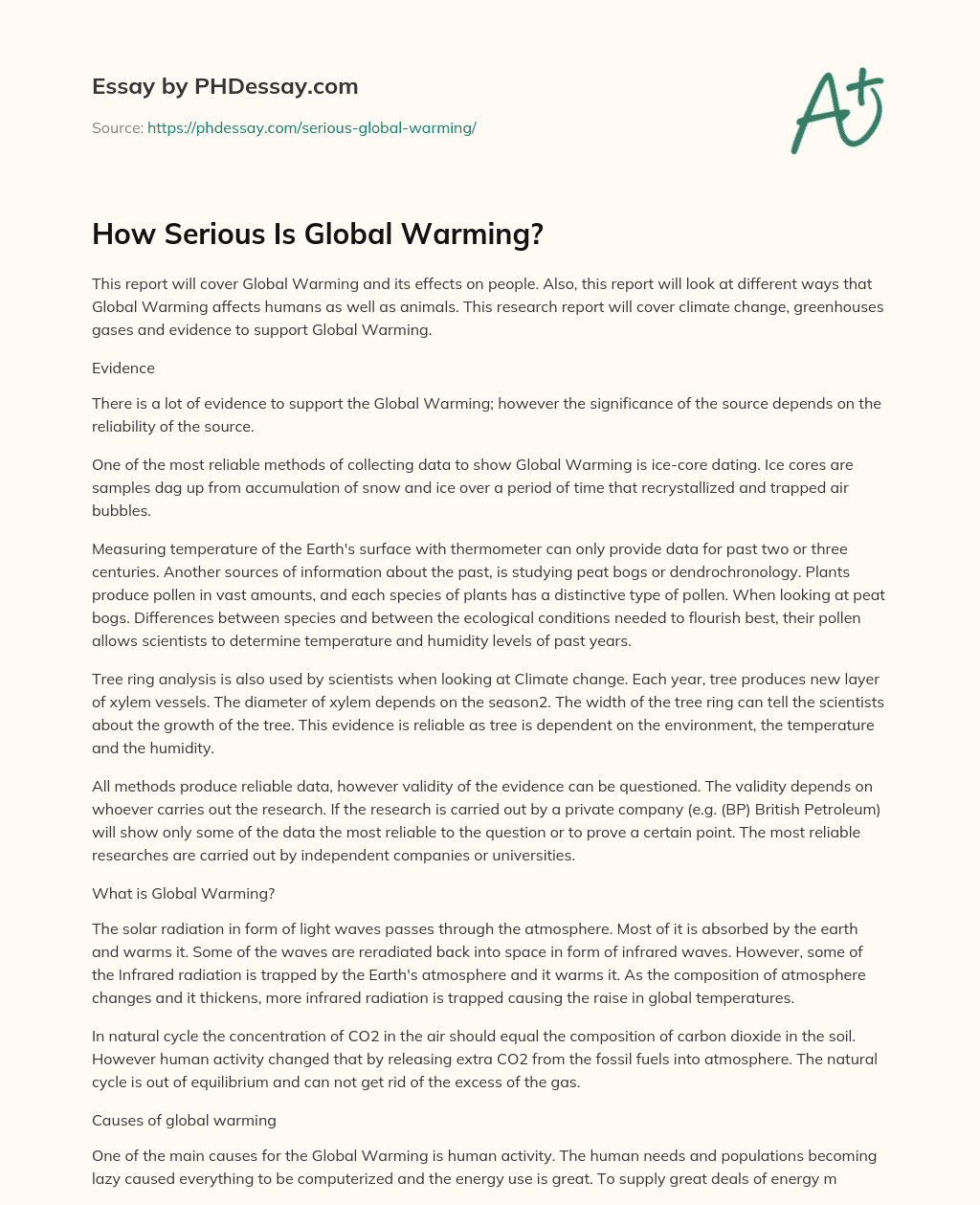 How Serious Is Global Warming? essay