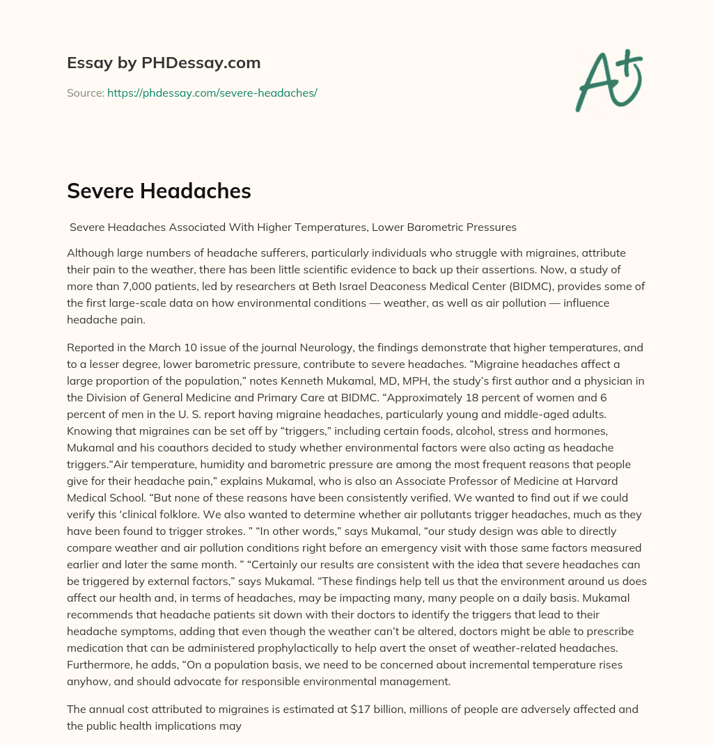 Severe Headaches essay