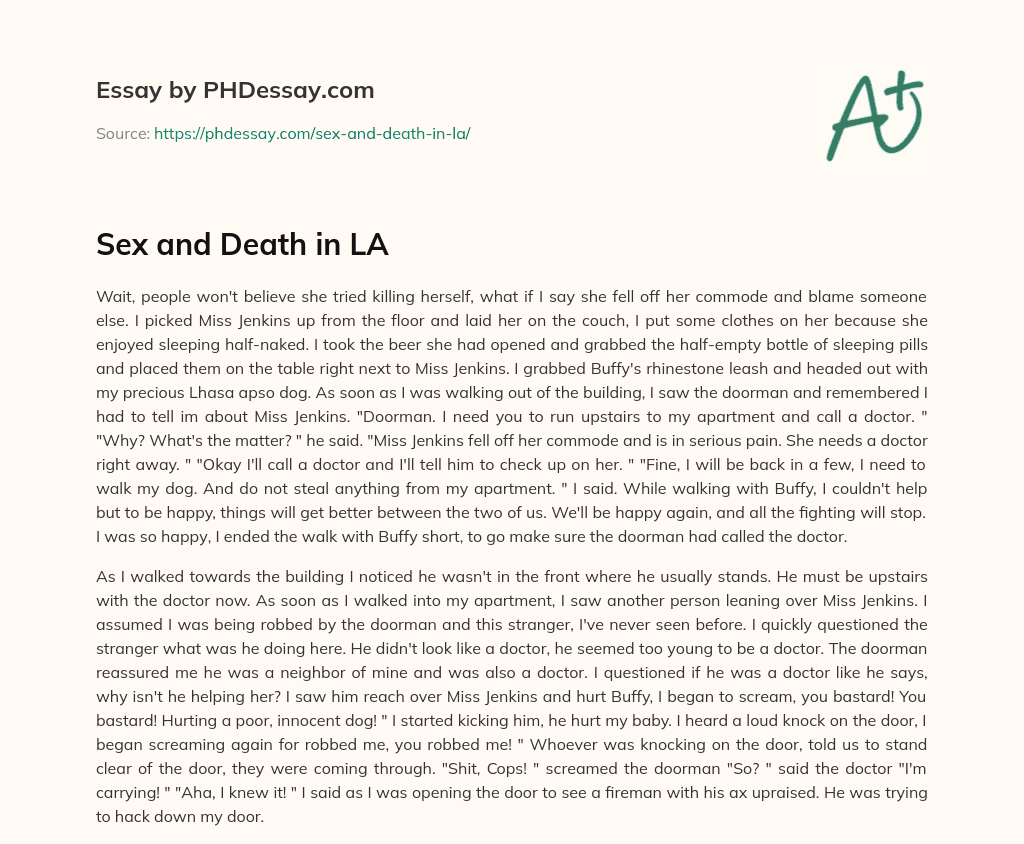 Sex and Death in LA essay