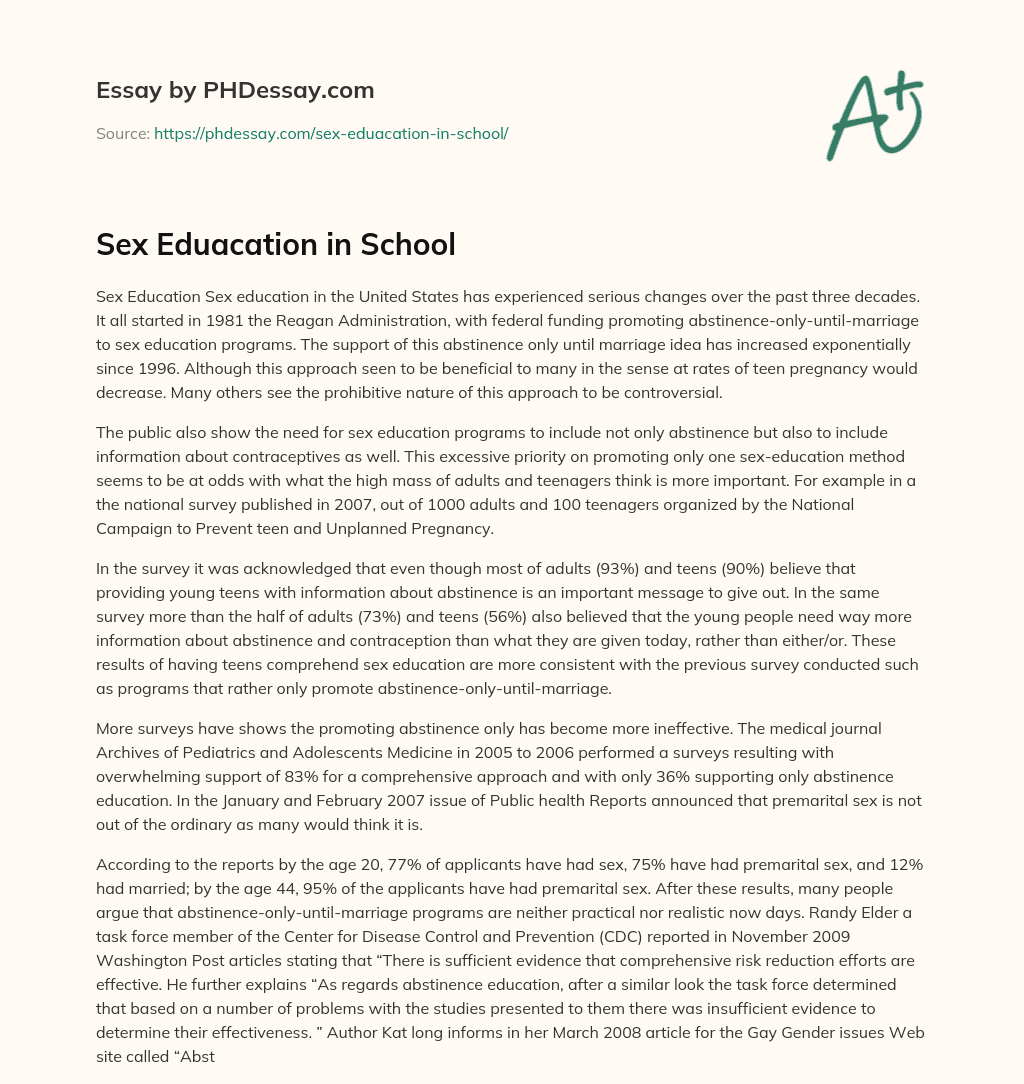 Sex Eduacation In School 