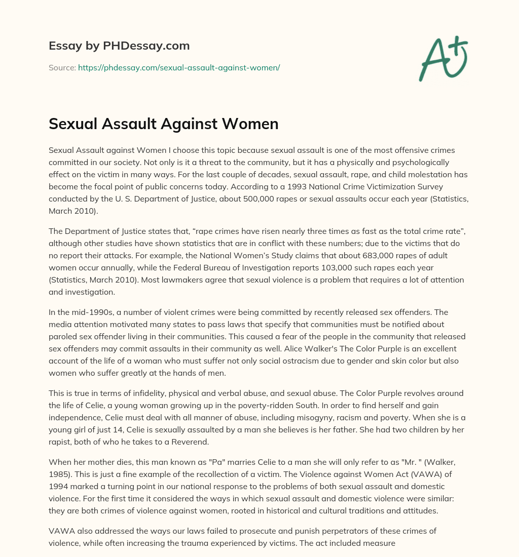 sexual assault essay pdf