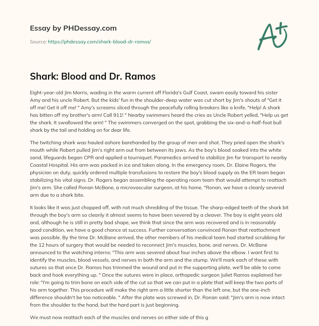 Shark: Blood and Dr. Ramos essay