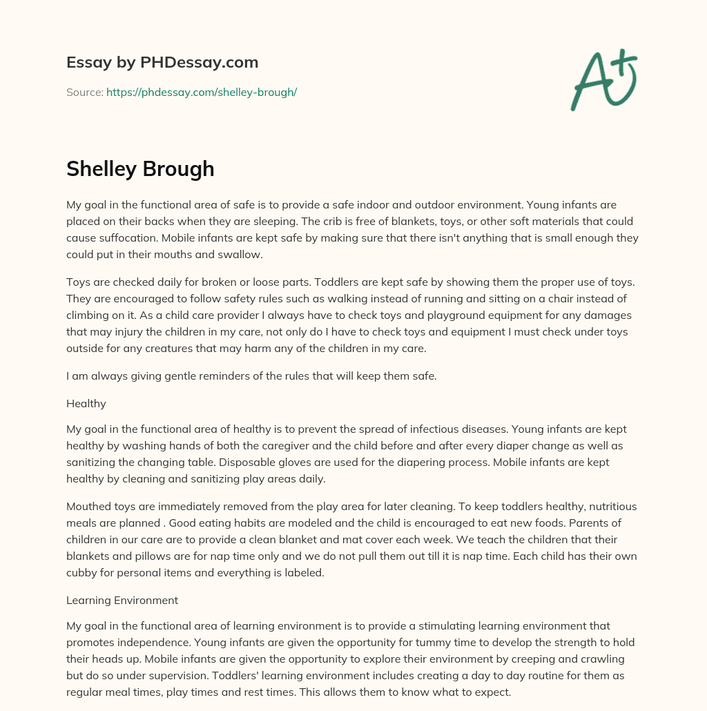 Shelley Brough essay