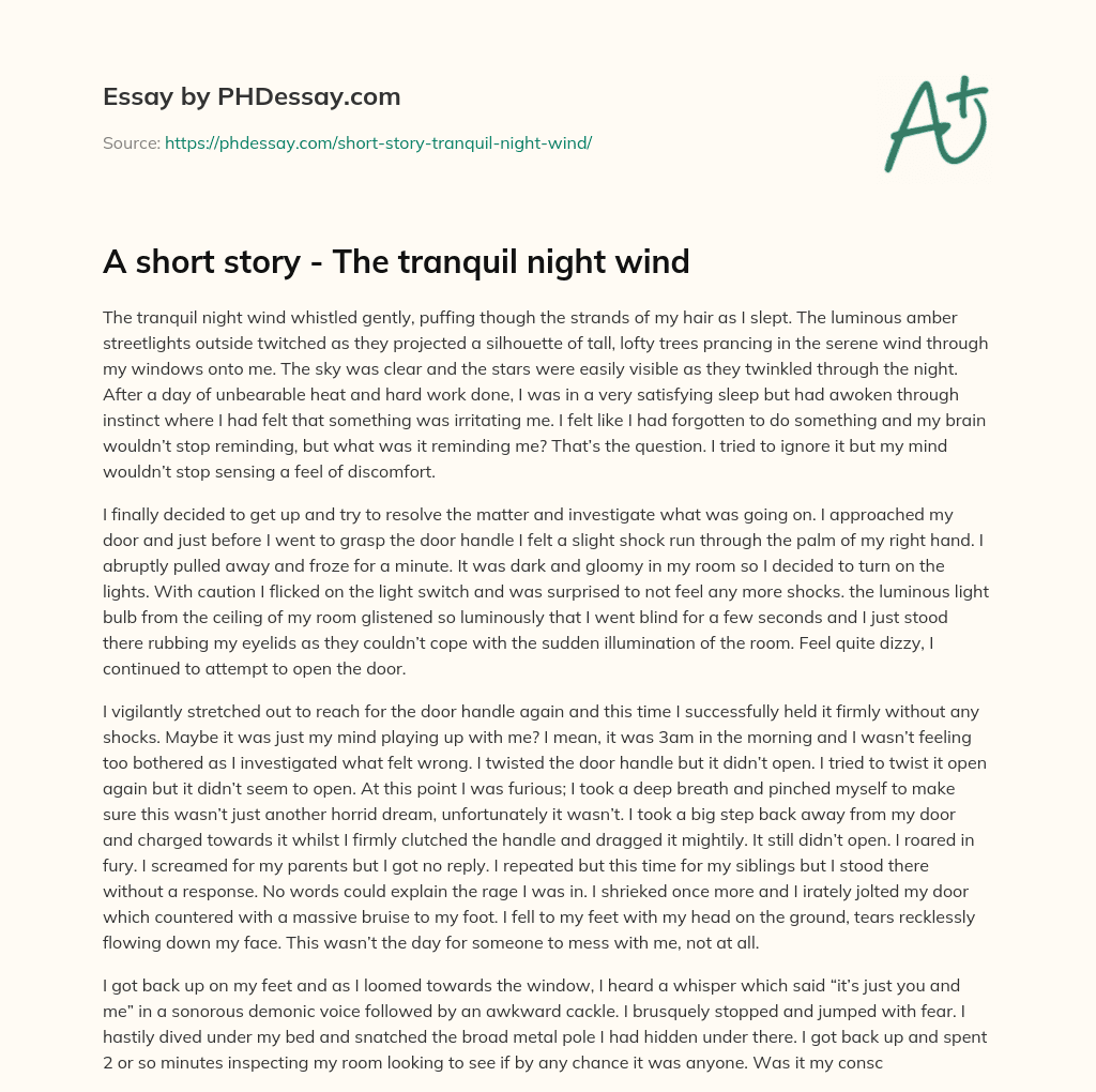 A short story – The tranquil night wind essay