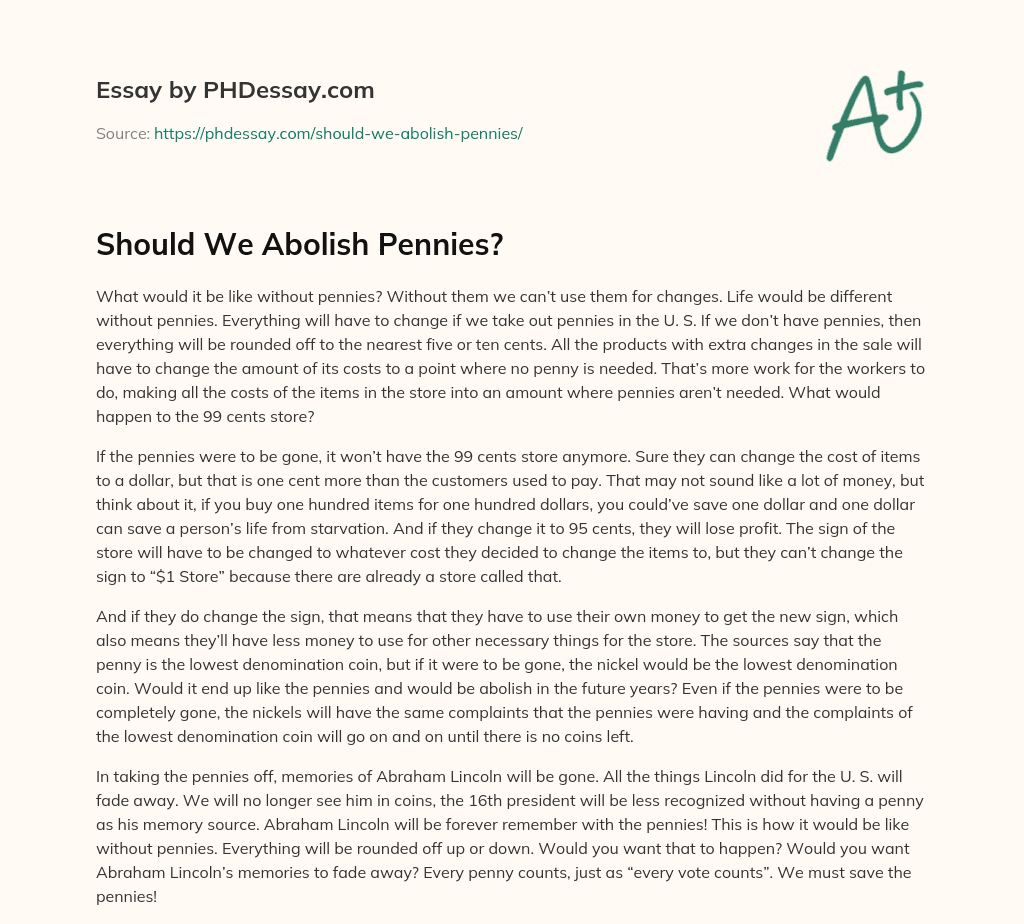 Should We Abolish Pennies? essay