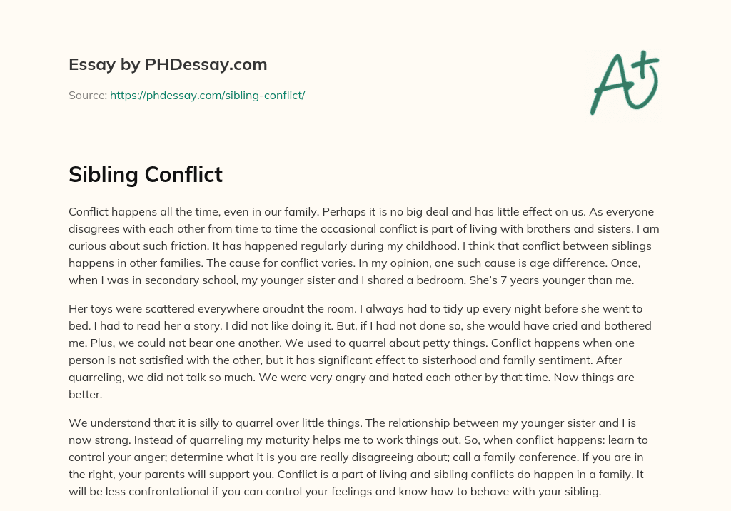 argumentative essay about family conflict
