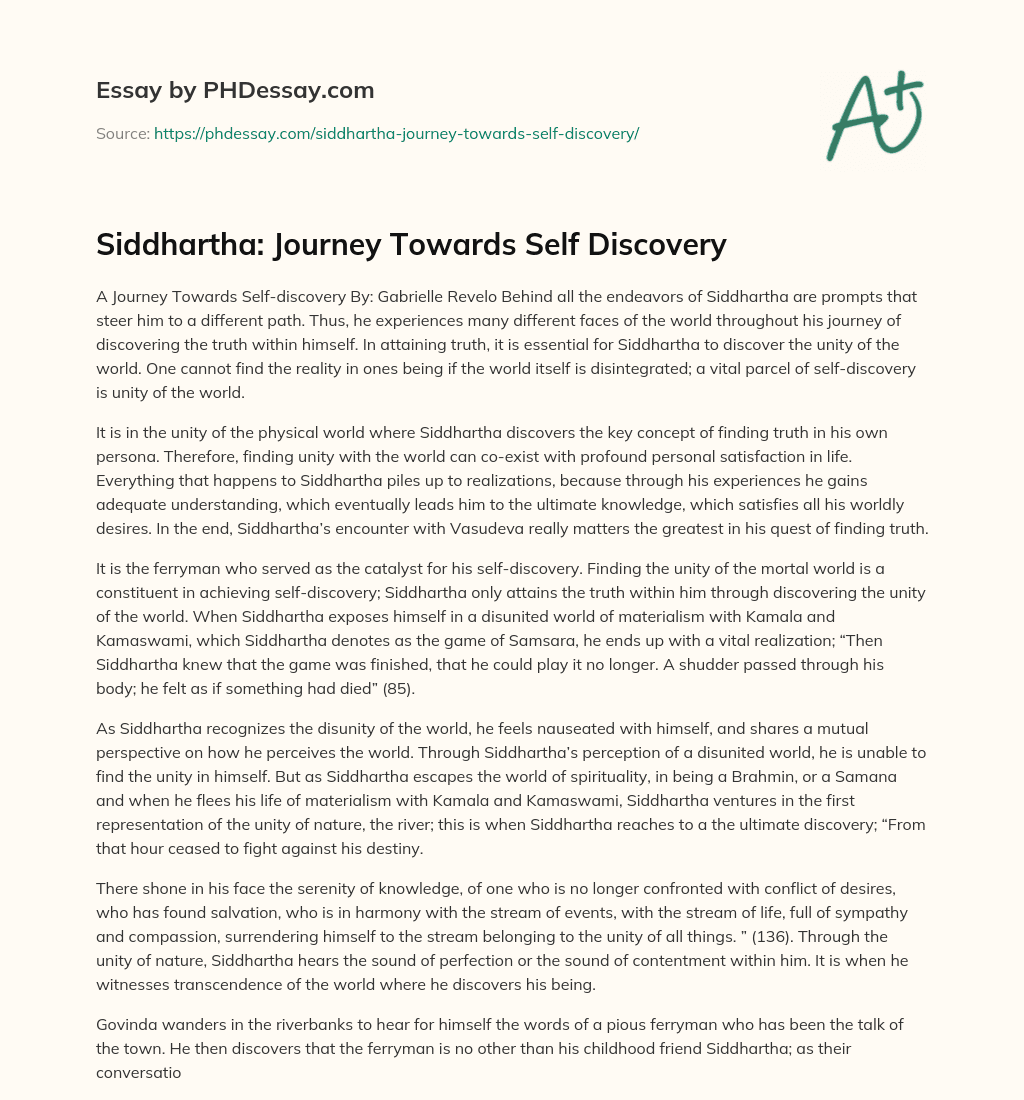 what is self discovery essay