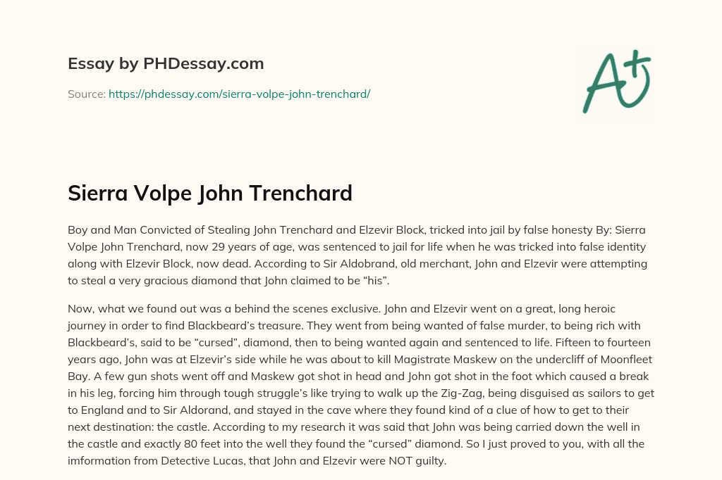 Sierra Volpe John Trenchard essay
