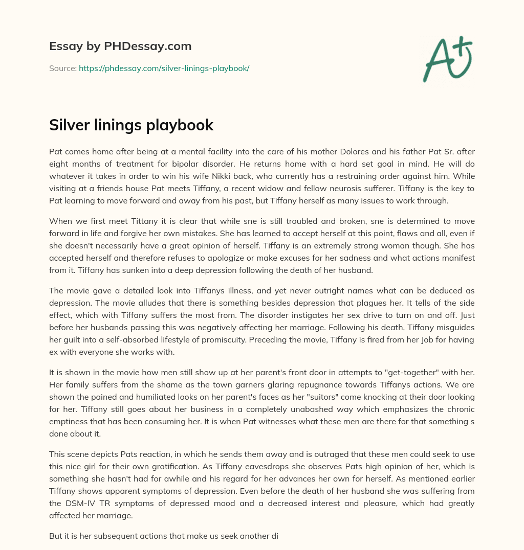 Silver linings playbook essay