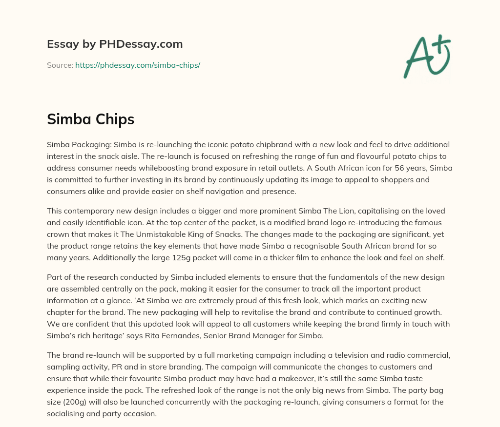 Simba Chips essay