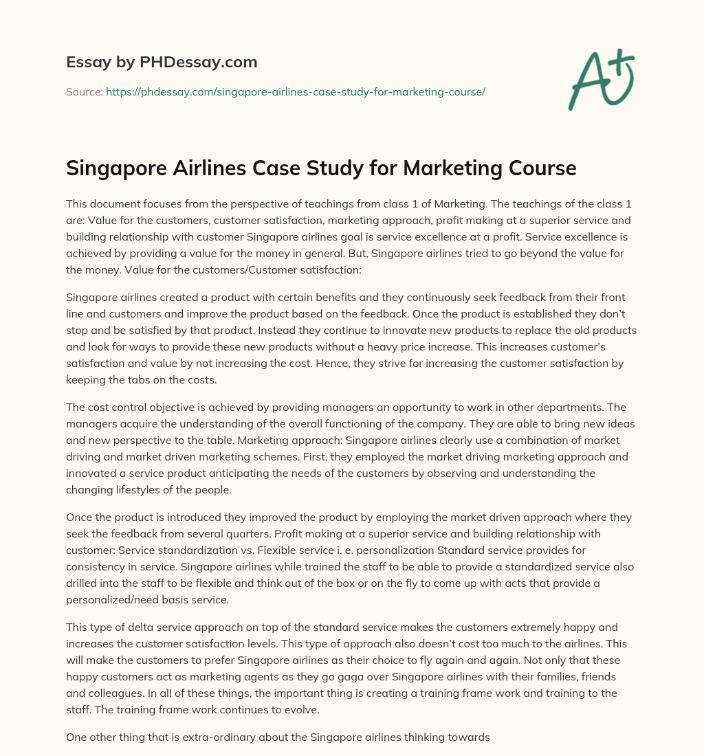 singapore airlines branding case study