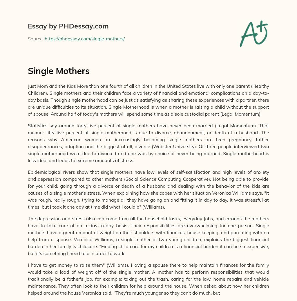 Single Mothers essay