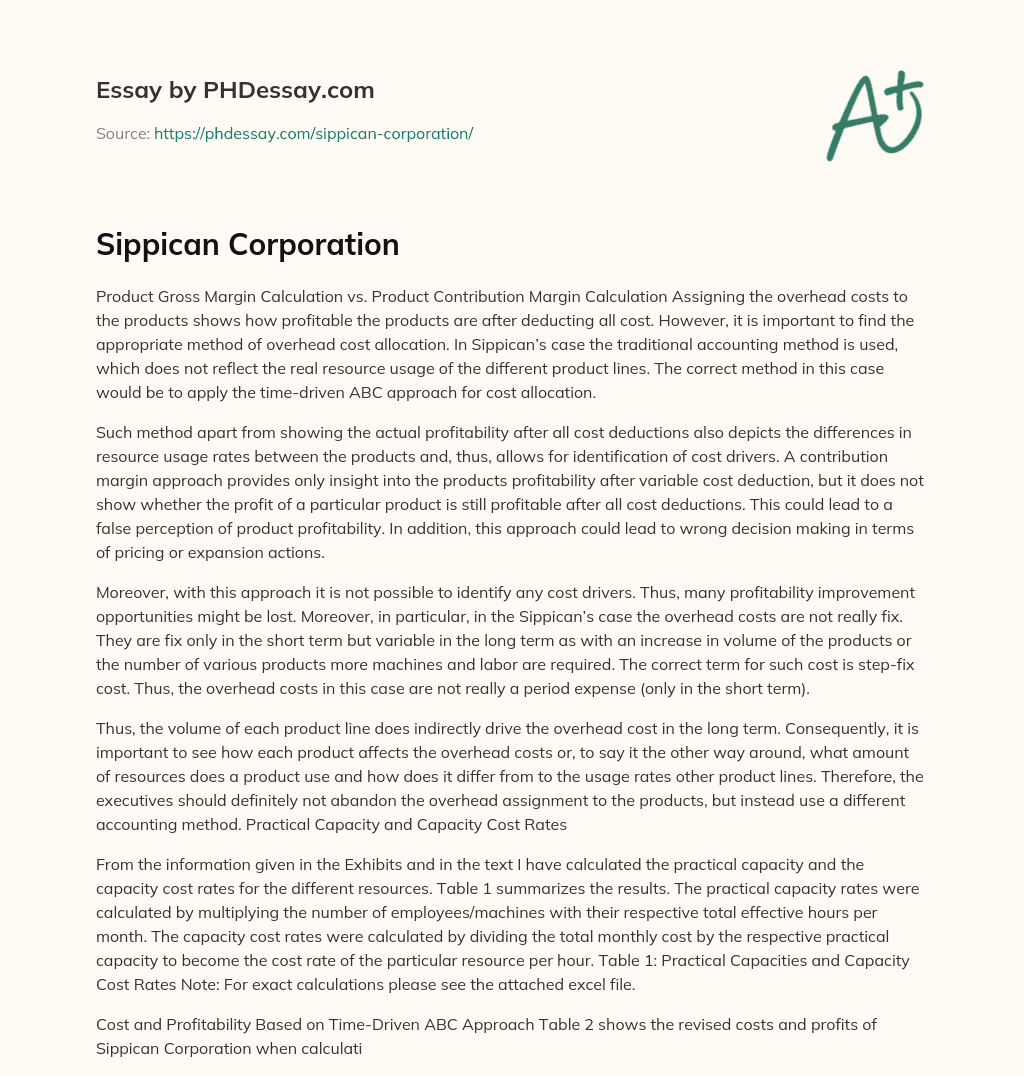 Sippican Corporation essay