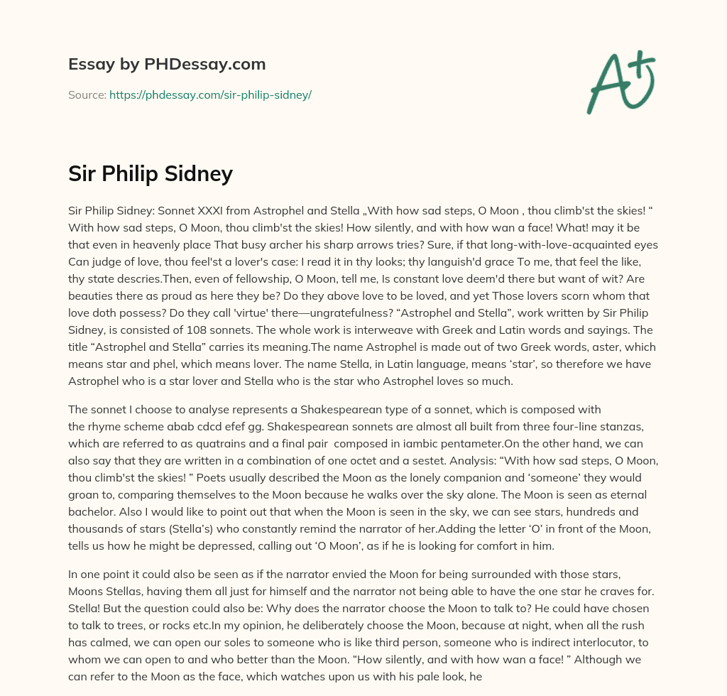 Sir Philip Sidney essay