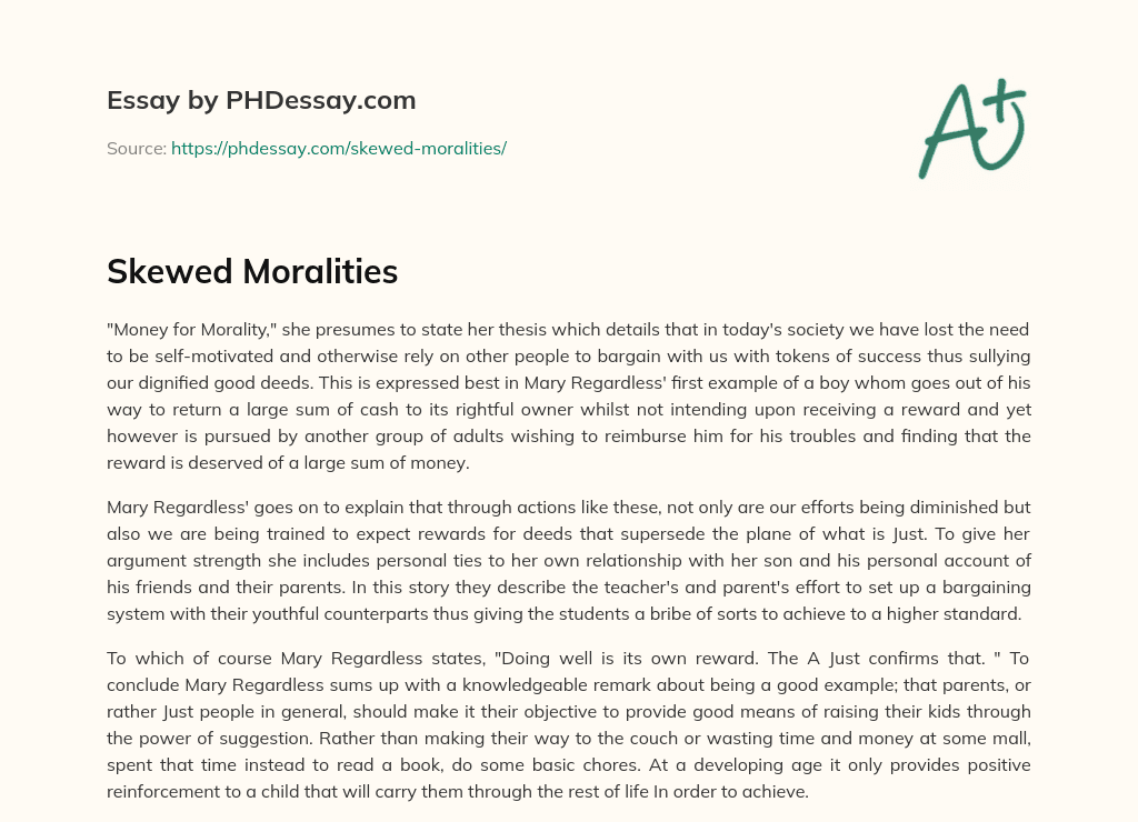 Skewed Moralities essay