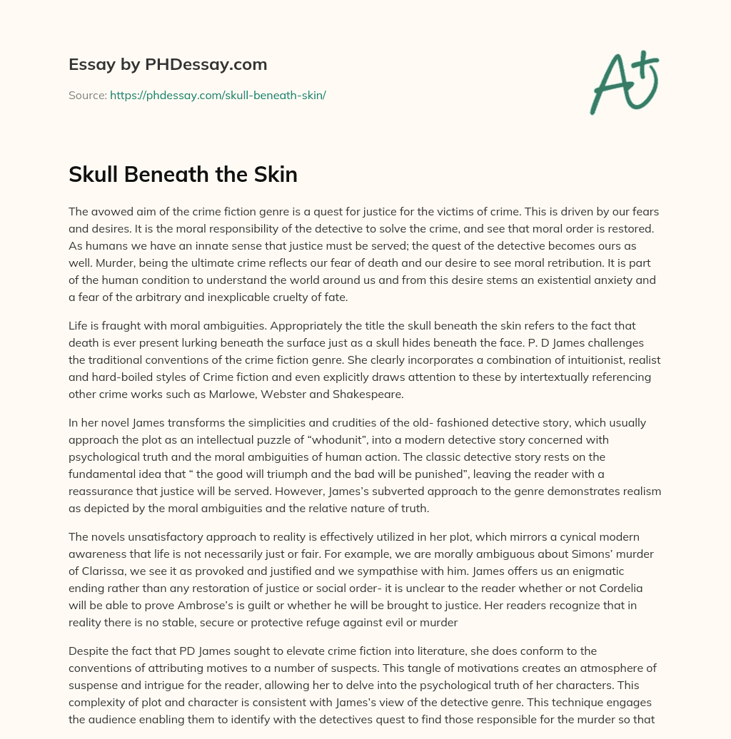 Skull Beneath the Skin essay
