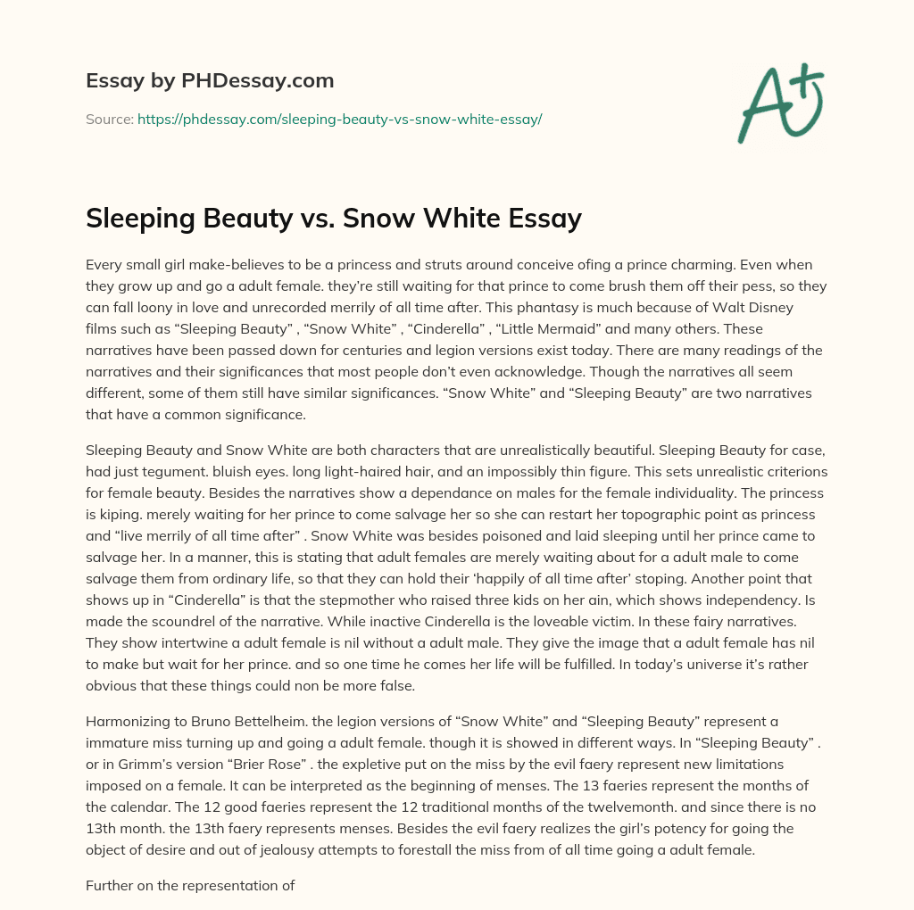 Sleeping Beauty vs. Snow White Essay
