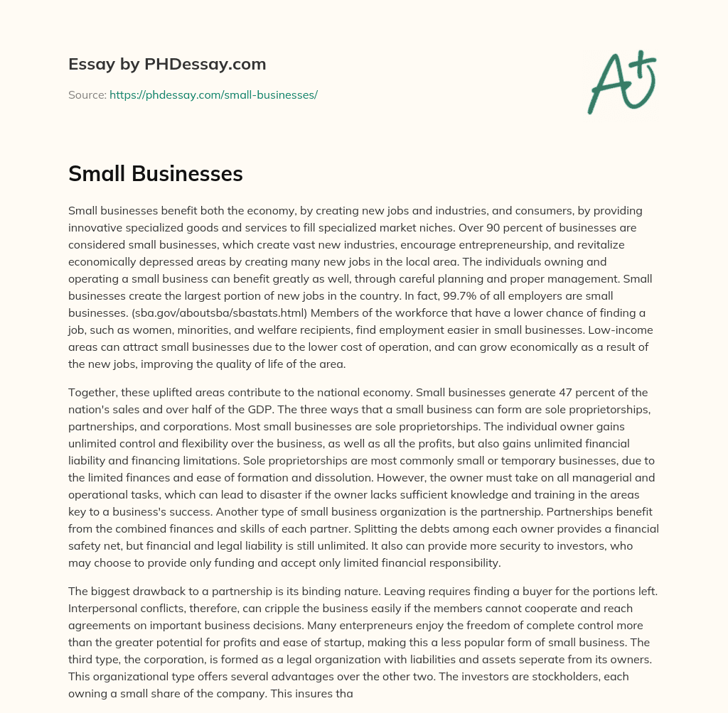 Small Businesses essay