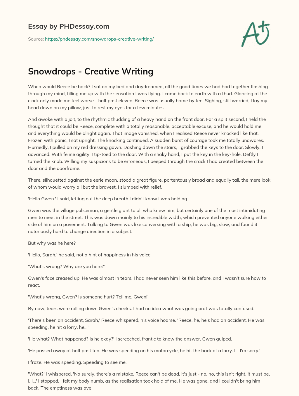 Snowdrops – Creative Writing essay