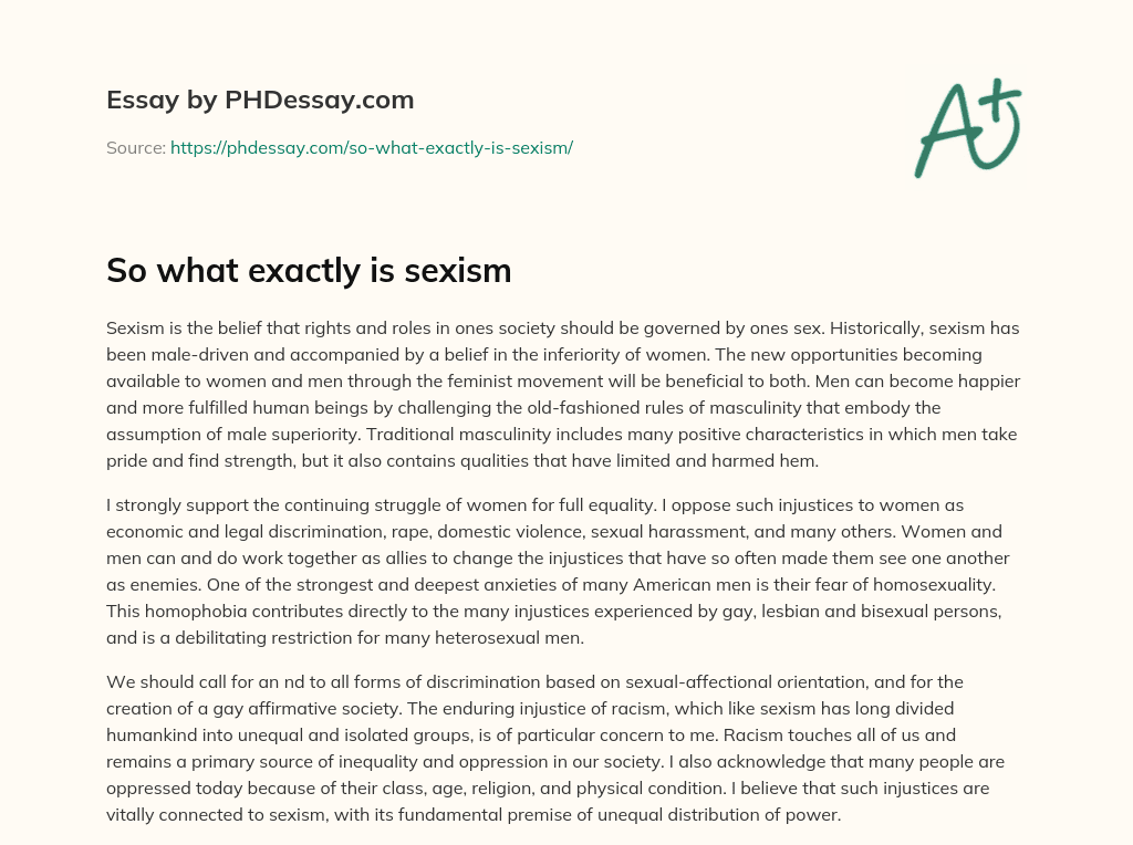 essay on sexism