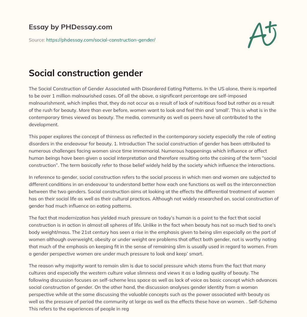 Social construction gender essay