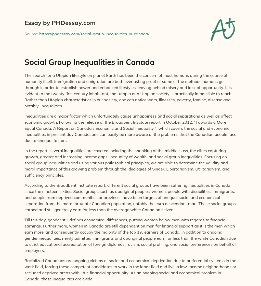 Social Group Inequalities in Canada essay