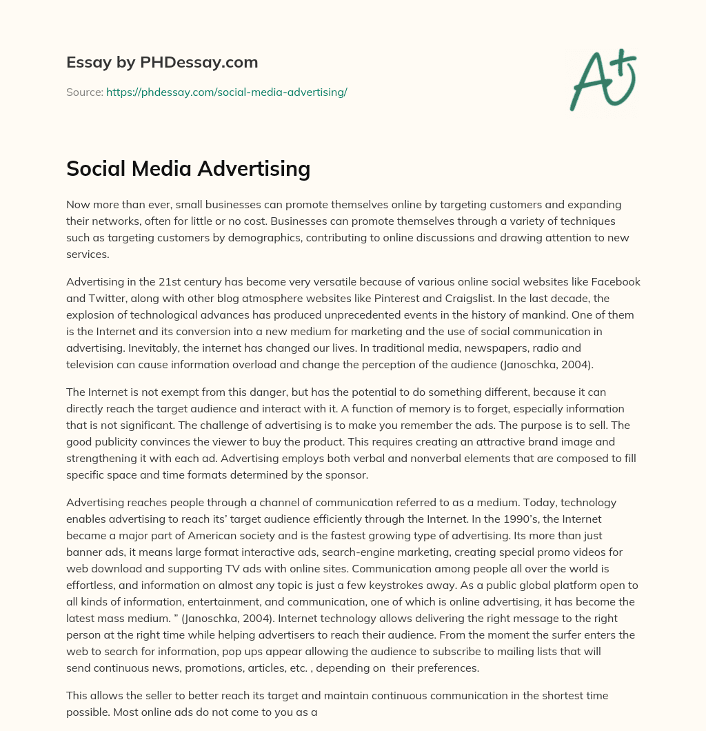 media advertising essay