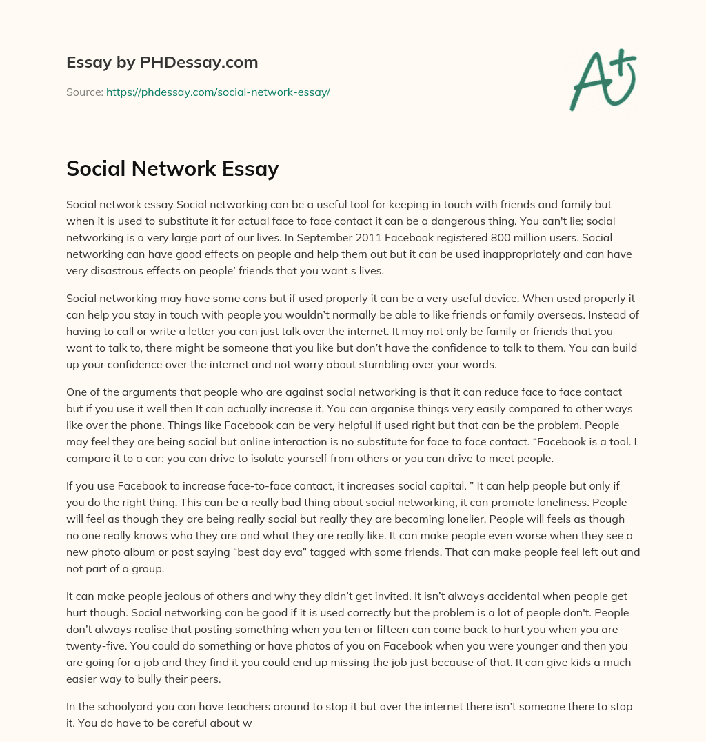 essay social network