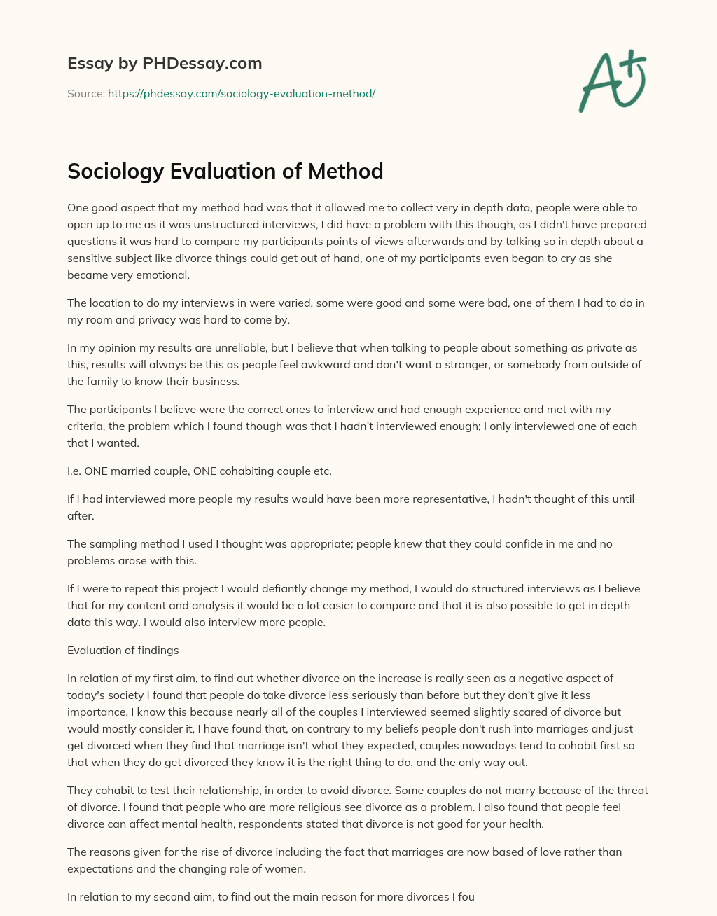 how do you evaluate a sociology essay