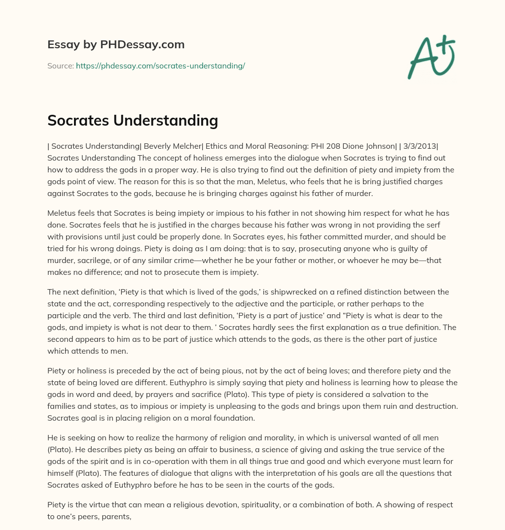 Socrates Understanding essay