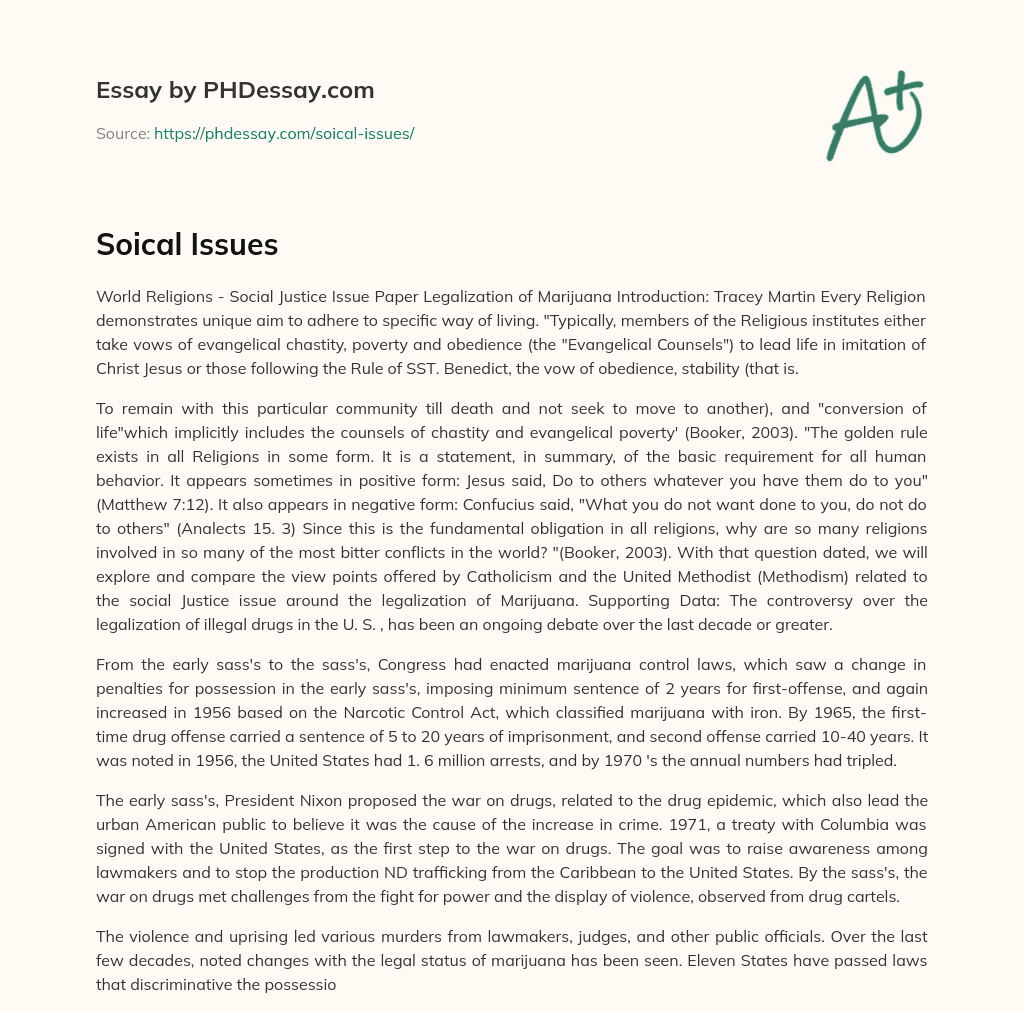 Soical Issues essay