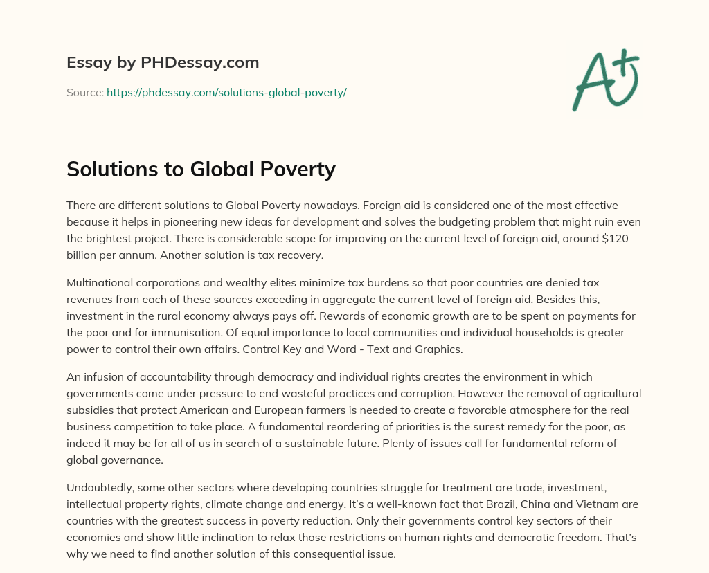 essay on global poverty